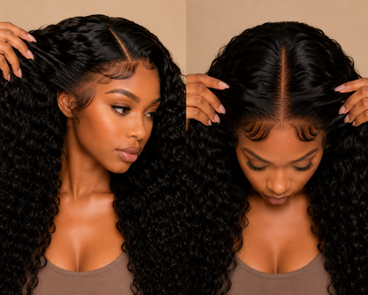 Smoke Burmese Deep Curly Wig | HD & Transparent Lace | 100% Human Hair
