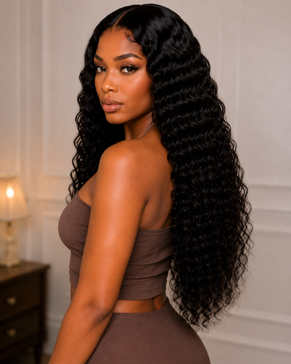 Amara Deep Wave Wig | HD & Transparent Lace | 100% Human Hair