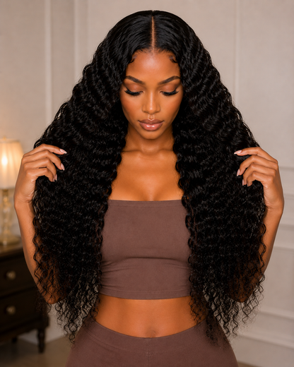 Amara Deep Wave Wig | HD & Transparent Lace | 100% Human Hair