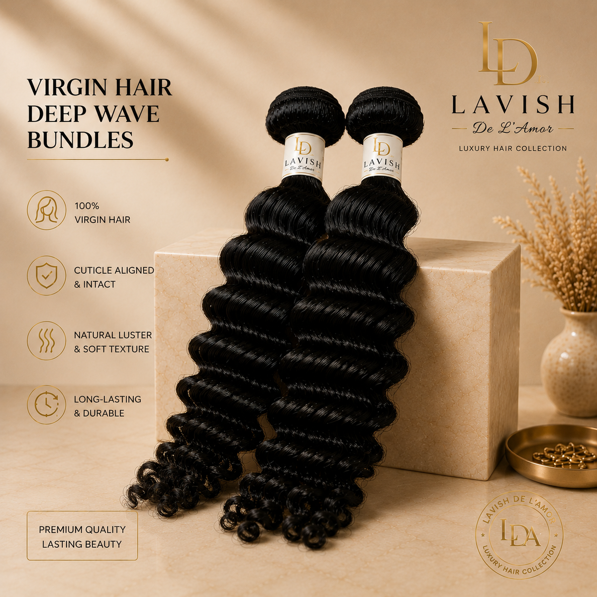 💎 Amara Bundles | Deep Wave Human Virgin Hair Bundles